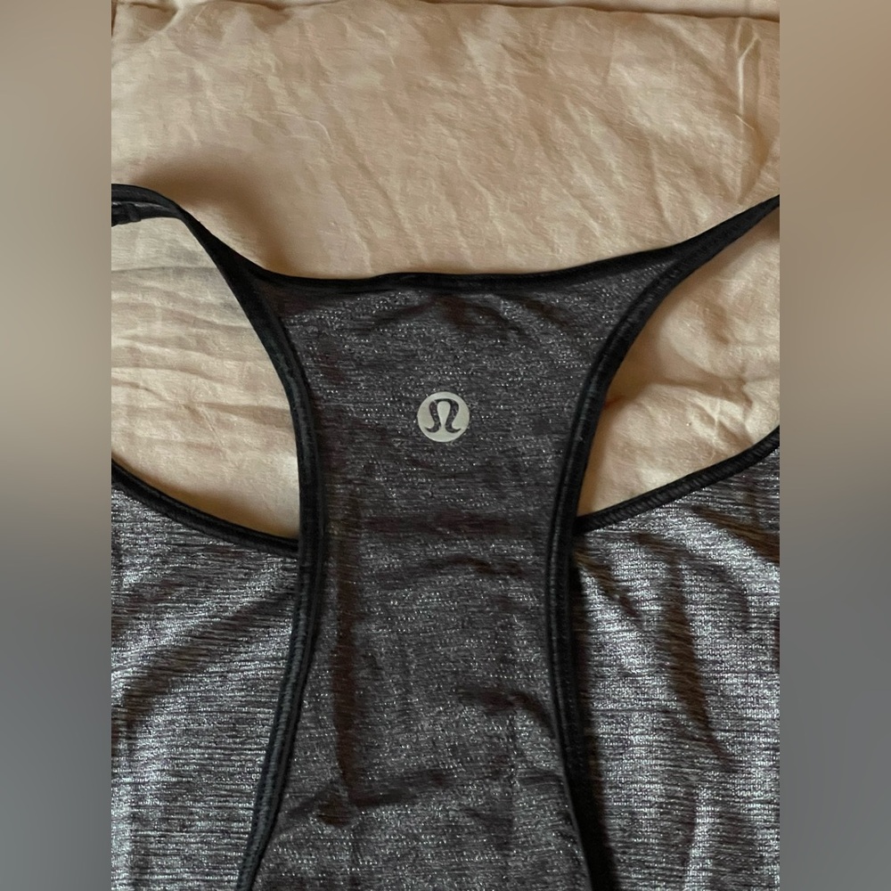 Lululemon Time To Sweat Tank My Race My Pace Heathered Black Gray Size L - Picture 10 of 13